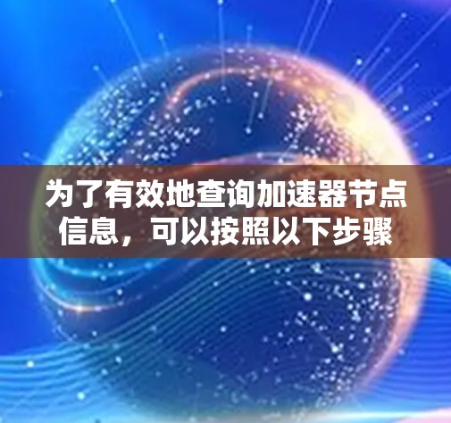 为了有效地查询加速器节点信息，可以按照以下步骤进行