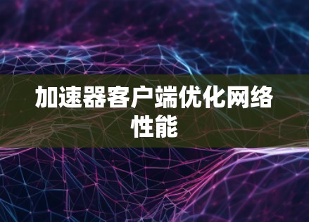 加速器客户端优化网络性能 加速器客户端优化网络性能