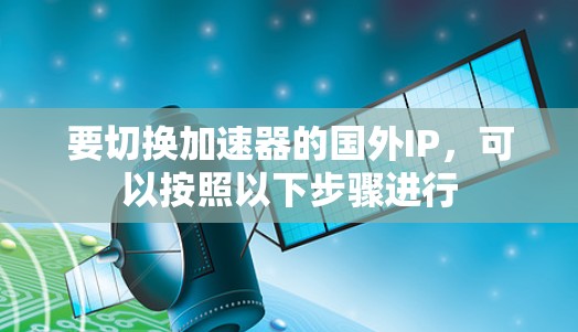 要切换加速器的国外IP，可以按照以下步骤进行
