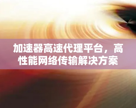 加速器高速代理平台,高性能网络传输解决方案 加速器高速代理平台,高性能网络传输解决方案