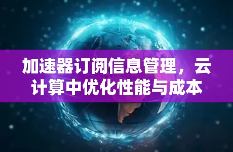 加速器订阅信息管理，云计算中优化性能与成本的关键